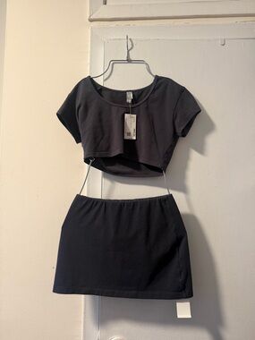 Los Angeles Apparel Crop top and mini skort set